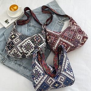 Bohemian Tribal Triangular Patterned Shoulder Bag - Choose Your Color